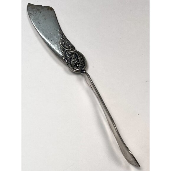 VTG ONEIDA Silver Beaded Niagara Falls Twisted BUTTER KNIFE Ornate Tarnished - Picture 1 of 6